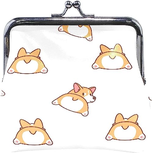 Cute Corgi Dog Butt Coin Purse Retro Money Pouch with Kiss-Lock Buckle Wallet Bag Card Holder for Women and Girls von Oudrspo