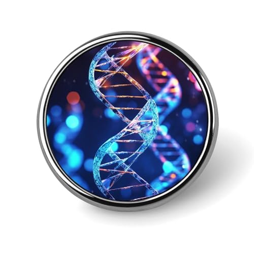 DNA-Gen-Helix-Anstecknadel für Männer, modische Mottenbrosche – süße Emaille-Anstecker, Anstecknadel aus Aluminiumlegierung für Hüte, Hemden, Taschen, Jacken und Accessoires (runde Anstecknadeln, 2,5 von Oudrspo