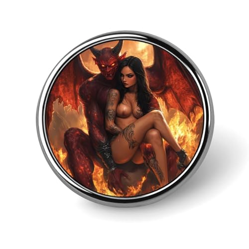 Dämon & Dame Runde Brosche Pins Revers Krawatte Abzeichen Metall Memorial Button Pin Kit für Hut Hemd Kleidung Taschen Dekor Dämon & Dame Runde Brosche Pins Revers Krawatte Abzeichen Metall Memorial Button Pin Kit für Hut Hemd Kleidung Taschen Dekor von Oudrspo