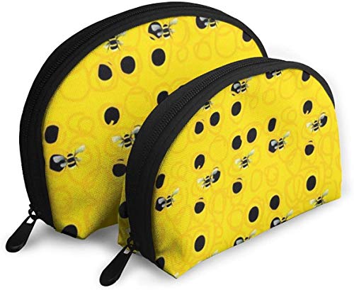 Damen Bumble Bees Reise-Kosmetiktaschen, wasserdicht, 2-teilig, Make-up-Clutch, Kosmetik- und Toilettenartikel-Organizer, tragbare Reise-Kulturtasche für Mädchen von Oudrspo