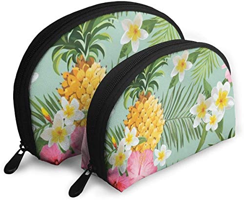 Damen Hawaiian Pine Reise-Kosmetiktaschen, wasserdicht, 2-teilig, Make-up-Clutch, Kosmetik- und Toilettenartikel-Organizer, tragbare Reise-Kulturtasche für Mädchen von Oudrspo