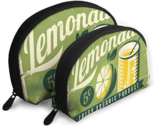 Damen Lemonade Vintage Blechschild Reise-Kosmetiktaschen, wasserdicht, 2-teilig, Make-up-Clutch, Kosmetik- und Toilettenartikel-Organizer, tragbare Reise-Kulturtasche für Mädchen von Oudrspo