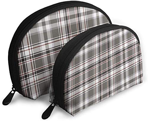 Damen-Reise-Kosmetiktaschen, klassisches englisches Tartan-Karomuster, wasserdicht, 2-teilig, Make-up-Clutch, Kosmetik- und Toilettenartikel-Organizer, tragbare Reise-Kulturtasche für Mädchen von Oudrspo