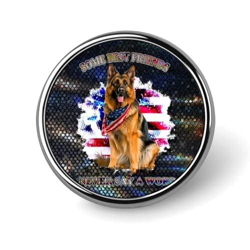 Deutscher Schäferhund, amerikanische Flagge, patriotische runde Brosche, Anstecknadel, Revers, Krawattennadel für Damen und Herren, Büroangestellte, Lehrer, Dekoration Deutscher Schäferhund, amerikanische Flagge, patriotische runde Brosche, Anstecknadel, Revers, Krawattennadel für Damen und Herren, Büroangestellte, Lehrer, Dekoration von Oudrspo