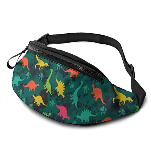 Dinosaurier- und Pfoten-Gürteltasche, lässige Gürteltasche mit verstellbarem Gürtel, Gürteltaschen für Männer, Frauen, Reisen, Sport, Laufen von Oudrspo