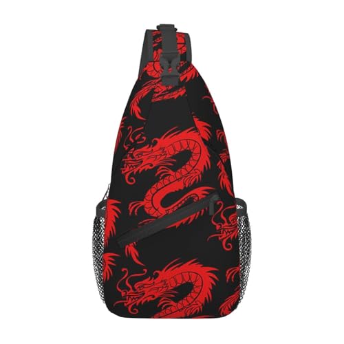 Dragon-8 Dragon Sling Bag für Männer und Frauen, Dragon Crossbody-Rucksack, Brusttasche, Fitnessstudio, Radfahren, Reisen, Wandern, Tagesrucksack von Oudrspo