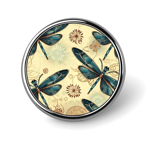 Dragonfly1 Runde Anstecker-Brosche, modische Revers-Krawattennadeln, leichte Metallbrosche, Anstecker für Herren und Damen, Kostüm, dekoratives Accessoire Dragonfly1 Runde Anstecker-Brosche, modische Revers-Krawattennadeln, leichte Metallbrosche, Anstecker für Herren und Damen, Kostüm, dekoratives Accessoire von Oudrspo