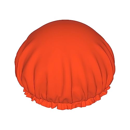 Dusch- und Badehaube mit orangefarbenem Muster für Damen, wendbare, übergroße, wasserdichte Duschhauben, groß, für alle Haarlängen geeignet, elastische, wiederverwendbare Bade-Haarhaube Dusch- und Badehaube mit orangefarbenem Muster für Damen, wendbare, übergroße, wasserdichte Duschhauben, groß, für alle Haarlängen geeignet, elastische, wiederverwendbare Bade-Haarhaube von Oudrspo