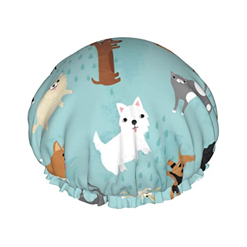 Duschhaube mit Aufschrift „Raining Cats & Dogs, wasserfest, wiederverwendbar, für Damen, Herren, Jungen und Mädchen, Spa-Salon Duschhaube mit Aufschrift „Raining Cats & Dogs, wasserfest, wiederverwendbar, für Damen, Herren, Jungen und Mädchen, Spa-Salon von Oudrspo