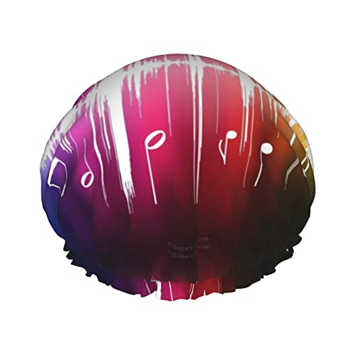 Duschhaube mit Musik-Aufdruck, wasserdichte, wiederverwendbare Badekappen für Damen, Herren, Jungen und Mädchen, Spa-Salon Duschhaube mit Musik-Aufdruck, wasserdichte, wiederverwendbare Badekappen für Damen, Herren, Jungen und Mädchen, Spa-Salon von Oudrspo
