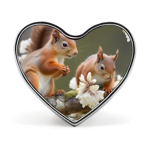 Eichhörnchen-Modische Brosche – und weiße Wolke, 2,5 cm, süße Emaille-Herz-Anstecker, Metall-Anstecknadeln für Männer und Frauen, dekorative Metall-Anstecknadel für Hüte, Hemden, Taschen, Jacken und von Oudrspo