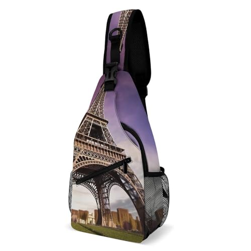 Eiffel Tower Sling Bag for Men Women Crossbody Backpack Easter Eggs Crossbody Bag Chest Bags for Travel Sport von Oudrspo