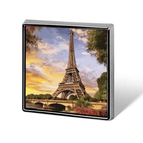 Eiffelturm, Paris, Schweiz, Alpen, Anstecknadel für Männer und Frauen, quadratische modische Brosche – niedliche Emaille-Anstecker, Anstecknadel aus Aluminiumlegierung für Hüte, Hemden, Taschen, Jacke von Oudrspo
