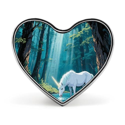 Einhorn in der antiken Mode-Brosche – Zwei Phönixe im Winter, 2,5 cm, süße Emaille-Herz-Anstecker, Metall-Anstecknadeln für Männer und Frauen, dekorative Metall-Anstecknadel für Hüte, Hemden, Taschen, von Oudrspo