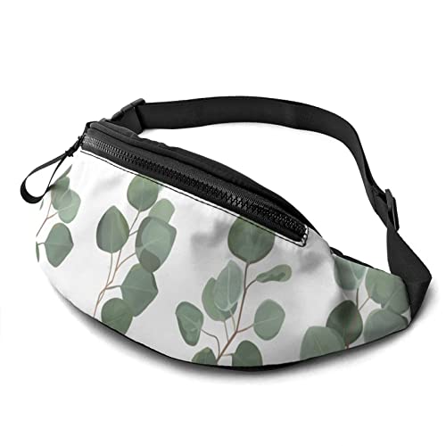 Eukalyptus Gürteltasche Lässige Gürteltasche mit verstellbarem Gürtel Gürteltaschen für Männer Frauen Reisen Sport Laufen von Oudrspo