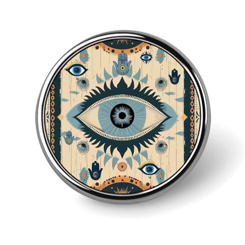 Evil Eye Tribal Boho Retro Runde Brosche Anstecknadel Anstecker Revers Krawattennadel für Damen Herren Büroangestellte Lehrer Dekor Evil Eye Tribal Boho Retro Runde Brosche Anstecknadel Anstecker Revers Krawattennadel für Damen Herren Büroangestellte Lehrer Dekor von Oudrspo