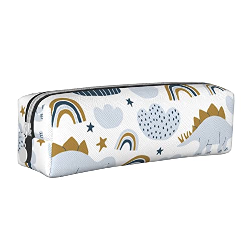 Federmäppchen mit lustigem Regenbogen-Dinosaurier-Motiv, großes Fassungsvermögen, Stiftetui, langlebiges Briefpapier-Etui mit Reißverschluss, Büro, College, Schule, großer Stauraum für Teenager, Jun von Oudrspo