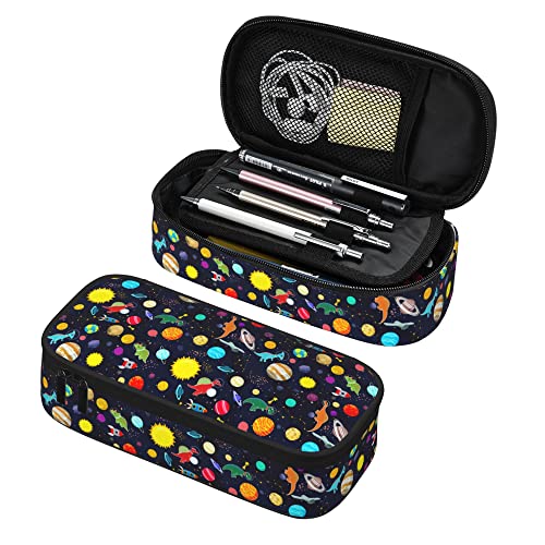 Federmäppchen mit niedlichem Dinosaurier-Motiv, großes Fassungsvermögen, mit Reißverschluss, weiche Stifttaschen, tragbarer Stifthalter, multifunktionale Schreibwarenbox, Reise-Make-up-Tasche für Da von Oudrspo