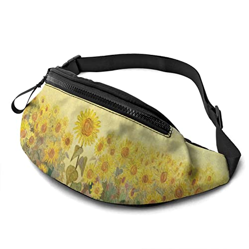Feld der Sonnenblumen Gürteltasche Lässige Gürteltasche mit verstellbarem Gürtel Gürteltaschen für Männer Frauen Reisen Sport Laufen von Oudrspo