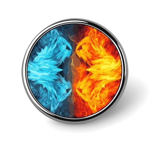 Feuer-gegen-Eis-Kunst-Anstecknadel für Männer, Waschbär-Mode-Brosche – süße Emaille-Abzeichen, Anstecknadel aus Aluminiumlegierung für Hüte, Hemden, Taschen, Jacken und Accessoires (runde Anstecknadel Feuer-gegen-Eis-Kunst-Anstecknadel für Männer, Waschbär-Mode-Brosche – süße Emaille-Abzeichen, Anstecknadel aus Aluminiumlegierung für Hüte, Hemden, Taschen, Jacken und Accessoires (runde Anstecknadel von Oudrspo