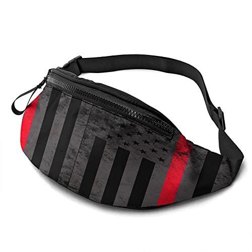 Fire Fighter Thin Red Line Flag Bauchtasche für Damen Herren Mode Hüfttasche Hüfttasche mit verstellbarem Gürtel für Reisen im Freien Sport Laufen von Oudrspo