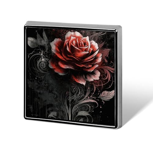 Flache Rose, süße Tiger-Anstecknadel für Männer und Frauen, quadratische modische Brosche – süße Emaille-Abzeichen, Anstecknadel aus Aluminiumlegierung für Hüte, Hemden, Taschen, Jacken und Accessoire von Oudrspo