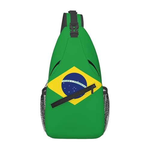Flag of Brazil Cameroon Flag Sling Bag for Men Women Adjustable Shoulder Sling Backpack Lightweight Chest Crossbody Bags for Travel Hiking Daypack Fanny Pack von Oudrspo