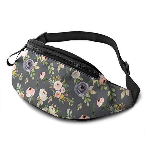 Floral Blooms Lässige Gürteltasche für Männer und Frauen, Verstellbarer Gürtel, Gürteltasche für Reisen, Wandern, Radfahren, Laufen, Festival, Rave von Oudrspo