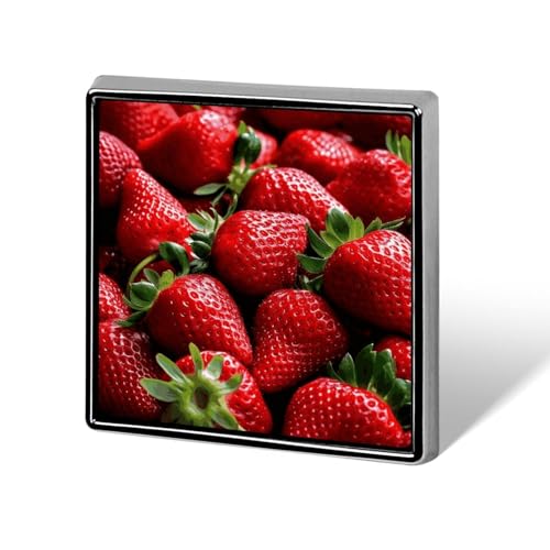 Frische Erdbeeren, süße Tiger-Anstecknadel für Männer und Frauen, quadratische modische Brosche – süße Emaille-Anstecker, Anstecknadel aus Aluminiumlegierung für Hüte, Hemden, Taschen, Jacken und Acce von Oudrspo