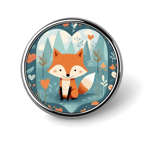 Fuchs- und Herz-Anstecknadel für Männer, Tier-Cartoon-Elefant, modische Brosche – süße Emaille-Anstecker, Metall-Anstecknadel aus Aluminiumlegierung für Hüte, Hemden, Taschen, Jacken und Accessoires ( von Oudrspo