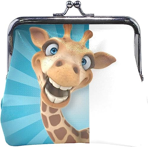 Funny Cute Giraffe Coin Purse Retro Money Pouch with Kiss-Lock Buckle Wallet Bag Card Holder for Women and Girls von Oudrspo