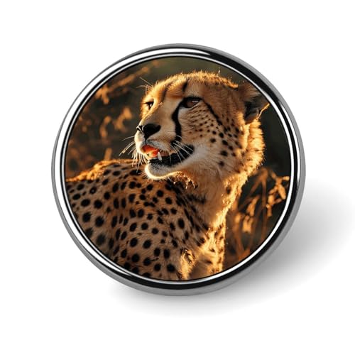 Gepard-Brosche, rund, modisch, Revers, Krawattennadeln, leichte Metallbrosche, Abzeichen für Männer und Frauen, Kostüm, dekoratives Accessoire Gepard-Brosche, rund, modisch, Revers, Krawattennadeln, leichte Metallbrosche, Abzeichen für Männer und Frauen, Kostüm, dekoratives Accessoire von Oudrspo