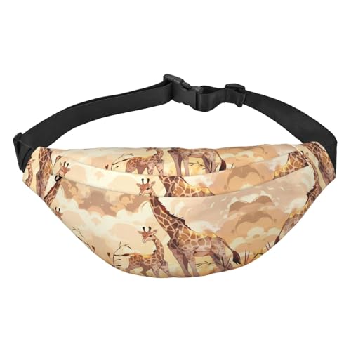 Giraffe, Mutter und Kind, stilvolle und praktische Gürteltasche für Frauen – Bequeme Gürteltasche für Outdoor-Aktivitäten, Lauf-Gürteltasche, von Oudrspo