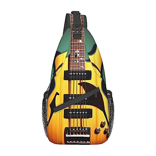 Gitarre Bass Musik Musikinstrumente Gitarre Bass Musik Musikinstrumente Brusttasche Diagonal Sling Rucksack Männer Frauen Reisen Durch Multifunktionale Outdoor Sport Daypack von Oudrspo