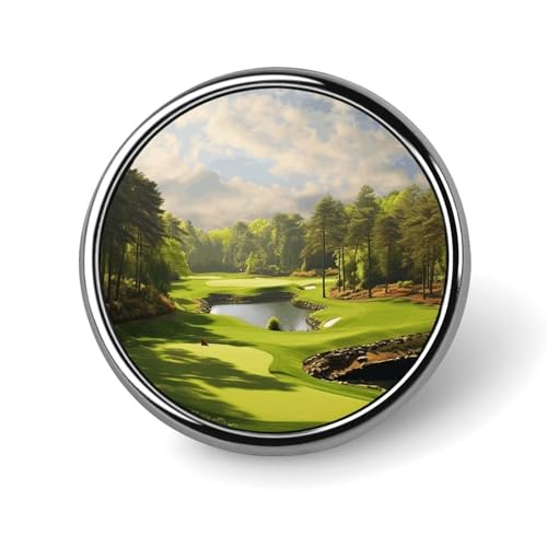 Golfplatz-Brosche, rund, modisch, Revers, Krawattennadeln, leichte Metallbrosche, Abzeichen für Männer und Frauen, Kostüm, dekoratives Accessoire Golfplatz-Brosche, rund, modisch, Revers, Krawattennadeln, leichte Metallbrosche, Abzeichen für Männer und Frauen, Kostüm, dekoratives Accessoire von Oudrspo