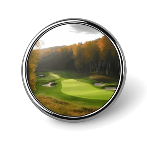 Golfplatz-Brosche, rund, modisch, Revers, Krawattennadeln, leichte Metallbrosche, Abzeichen für Männer und Frauen, Kostüm, dekoratives Accessoire Golfplatz-Brosche, rund, modisch, Revers, Krawattennadeln, leichte Metallbrosche, Abzeichen für Männer und Frauen, Kostüm, dekoratives Accessoire von Oudrspo