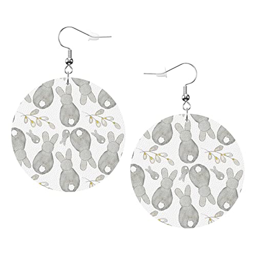 Graue Hasen-Ohrringe. Graue Hasen-Ohrringe aus Leder in runder Form. Leichter baumelnder Damen- und Mädchen-Schmuck, perfekt für den Alltag Graue Hasen-Ohrringe. Graue Hasen-Ohrringe aus Leder in runder Form. Leichter baumelnder Damen- und Mädchen-Schmuck, perfekt für den Alltag von Oudrspo