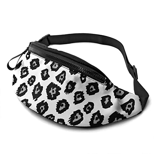 Graue Leoparden-Gürteltasche, lässige Gürteltasche mit verstellbarem Gürtel, Gürteltaschen für Männer, Frauen, Reisen, Sport, Laufen von Oudrspo