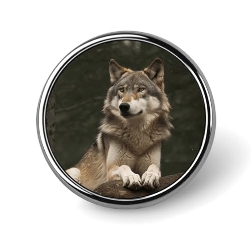 Grauer Wolf, runde Anstecker, modische Revers-Krawattennadeln, leichte Metallbrosche, Anstecker für Männer und Frauen, Kostüm, dekoratives Accessoire Grauer Wolf, runde Anstecker, modische Revers-Krawattennadeln, leichte Metallbrosche, Anstecker für Männer und Frauen, Kostüm, dekoratives Accessoire von Oudrspo