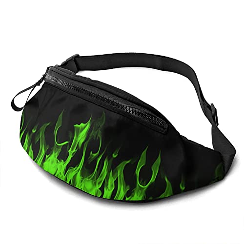 Green Fire Flames Gürteltasche für Frauen Mann Sport Hüfttasche verstellbare Workout Hüfttasche von Oudrspo