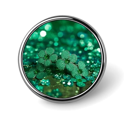 Grüne, funkelnde, runde Brosche mit Frühlingsmotiv, modische Revers-Krawattennadeln, leichte Metallbrosche für Männer und Frauen, Kostüm, dekoratives Accessoire Grüne, funkelnde, runde Brosche mit Frühlingsmotiv, modische Revers-Krawattennadeln, leichte Metallbrosche für Männer und Frauen, Kostüm, dekoratives Accessoire von Oudrspo