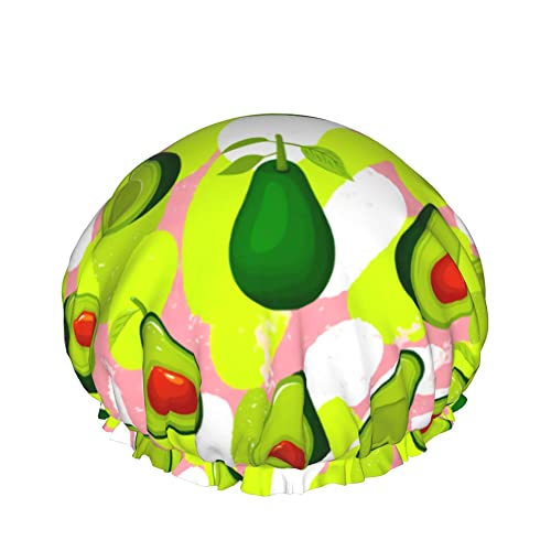 Grüne Avocado-Badekappen für Kinder, Haarkappe, wiederverwendbare Duschkappen, weiche und elastische Dusch-Haarkappe für langes Haar, kurzes Haar, lockiges Haar von Oudrspo