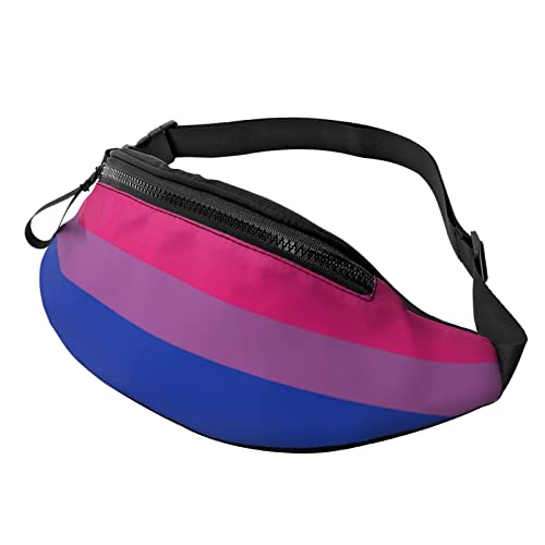 Gürteltasche mit Bisexual Pride Flag für Männer und Frauen, lässig, strapazierfähig, mit verstellbarem Riemen und Kopfhörerloch für Outdoor-Workout, Laufen, Wandern, Radfahren, Reisen von Oudrspo