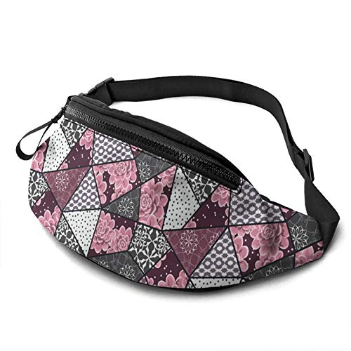 Gürteltasche mit Blumen, Punkten, Pflanzen und Spitze für Damen und Herren, lässige Gürteltasche mit verstellbarem Riemen für Laufen und Wandern im Freien von Oudrspo