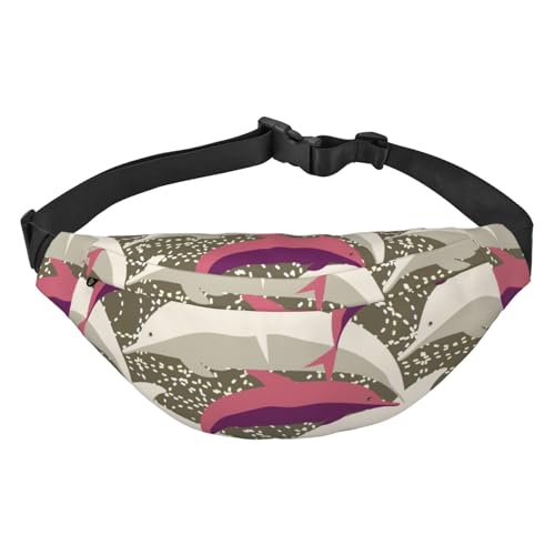 Gürteltasche mit Delfin-Muster für Männer und Frauen, wasserdichte Sport-Hüfttasche, Gürteltasche für Reisen, Wandern und Laufen von Oudrspo