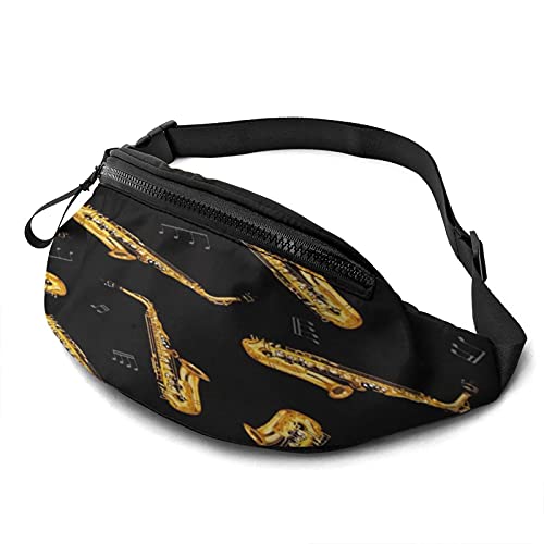 Gürteltasche mit Musikmuster für Damen und Herren, modische Gürteltasche, Hüfttasche mit verstellbarem Gürtel für Reisen im Freien, Sport, Laufen von Oudrspo
