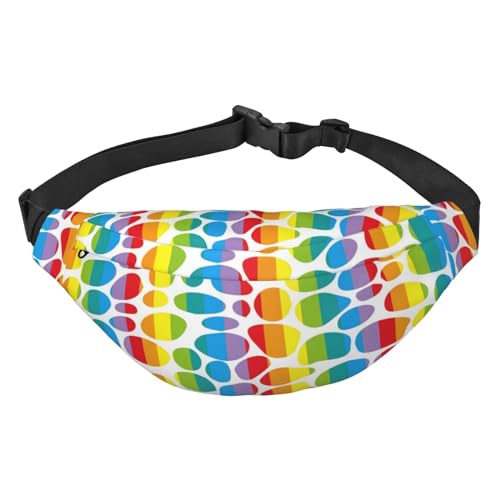 Gürteltasche mit Regenbogen-Leopardenmuster für Damen und Herren, Hüfttasche, Umhängetasche für Training, Laufen, Reisen von Oudrspo