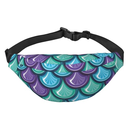 Gürteltasche mit bunten Fischschuppen für Männer und Frauen, wasserdichte Sport-Hüfttasche, Gürteltasche für Reisen, Wandern und Laufen von Oudrspo