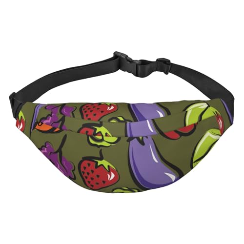 Gürteltaschen für Damen und Herren, Hüfttaschen, Umhängetasche, Gürteltasche für Training, Laufen, Reisen, Obst und Gemüse von Oudrspo