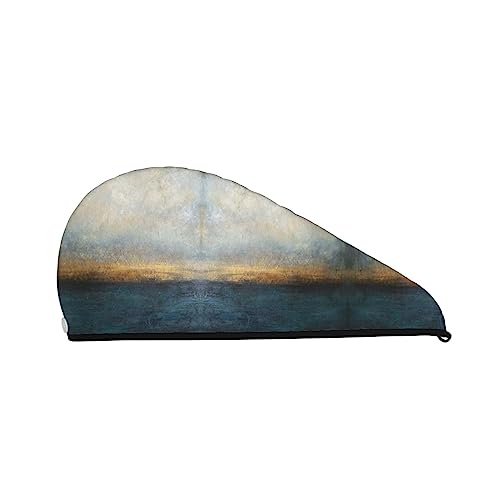 Haartrockentuch mit Metallic-Dunkelgold-Aufdruck, schnell trocknend, saugfähig, aus Korallensamt, Trockenhaarkappe mit festem Knopf zum Trocknen von langem, dickem Haar von Oudrspo